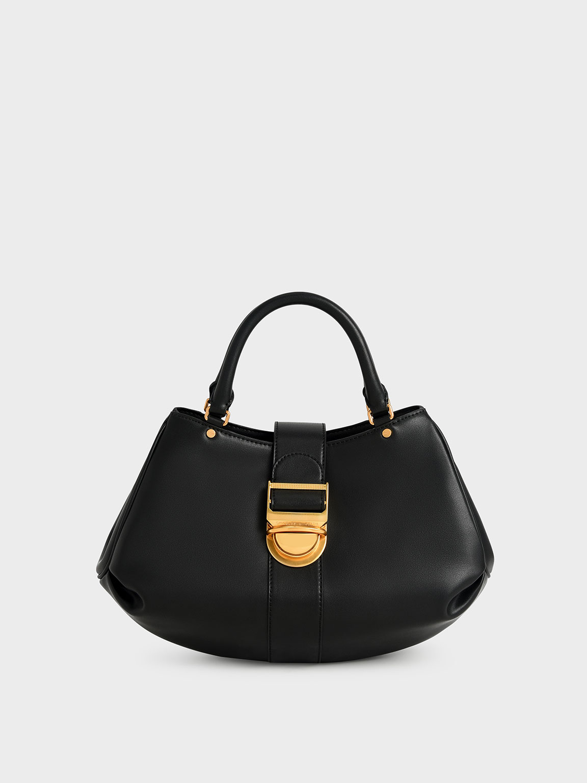 Charles & Keith Amelia Buckled Tote Bag In Black | ModeSens