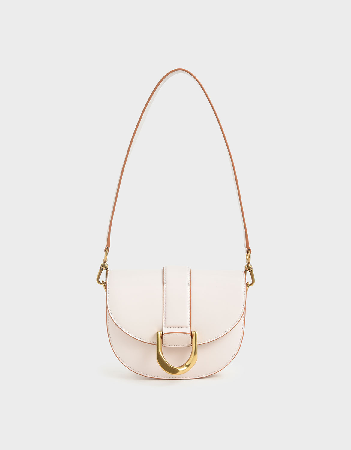 Beige Gabine Saddle Bag - CHARLES & KEITH US