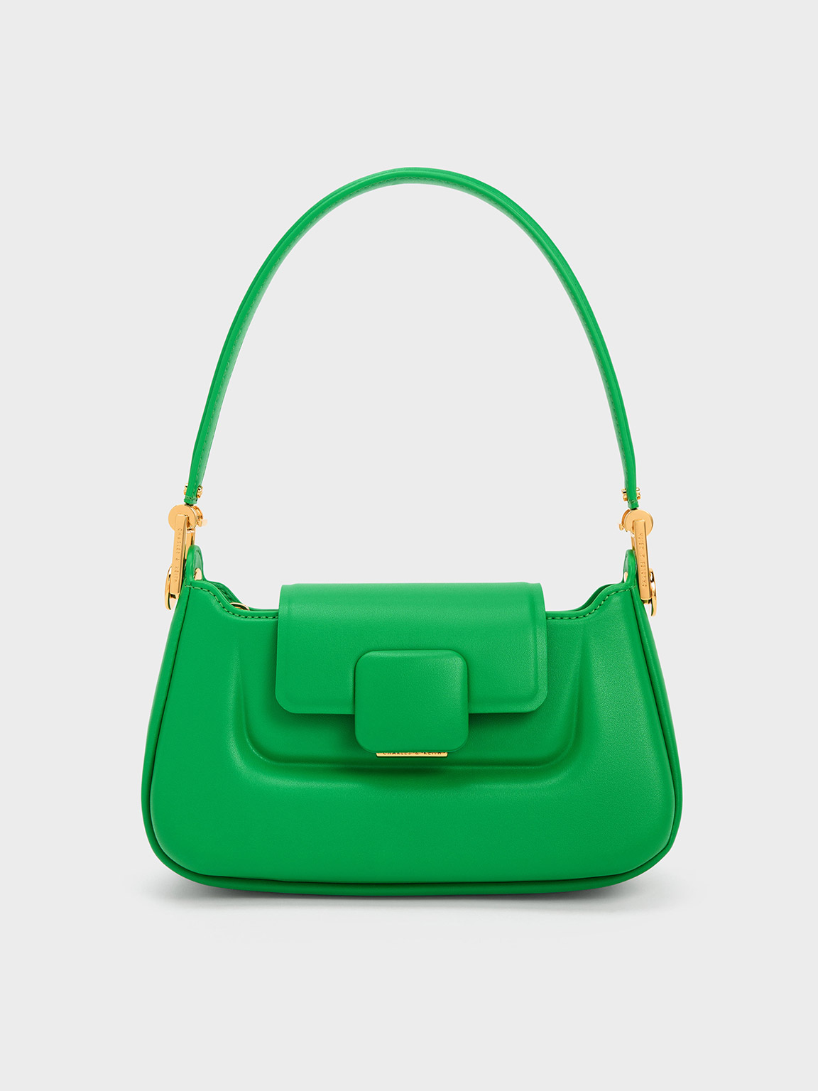 Green Koa Push-Lock Top Handle Bag - CHARLES & KEITH SG