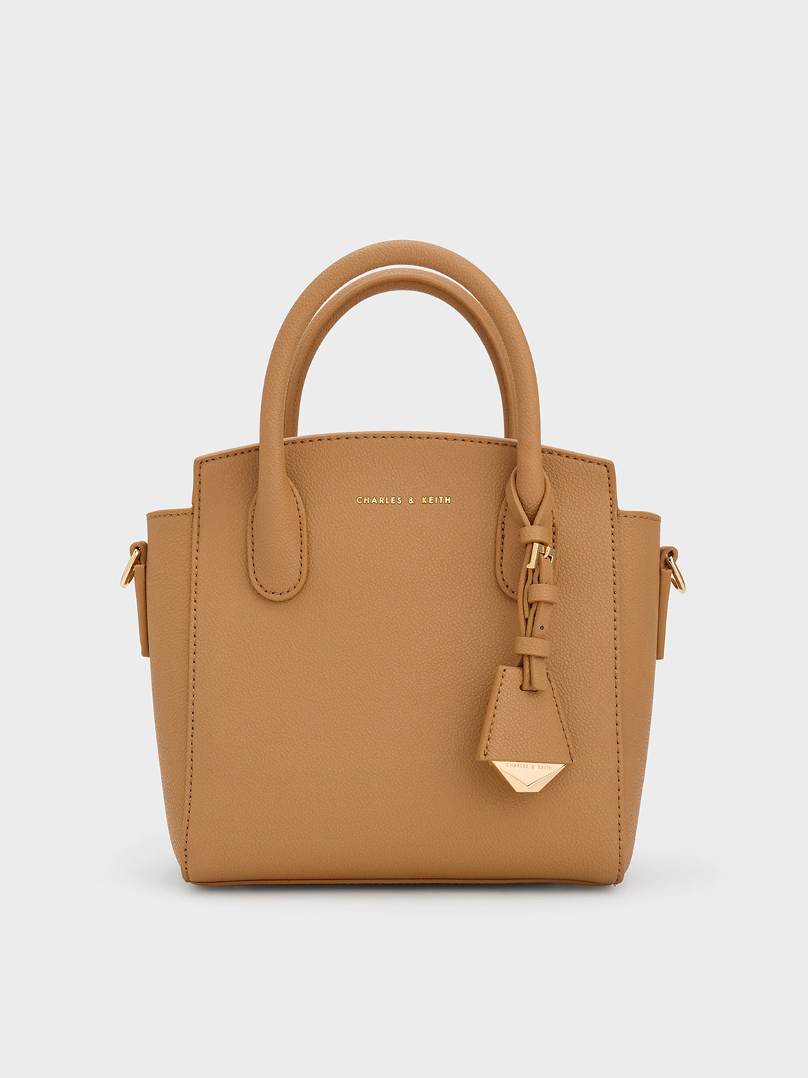 Camel Double Handle Trapeze Tote Bag CHARLES KEITH