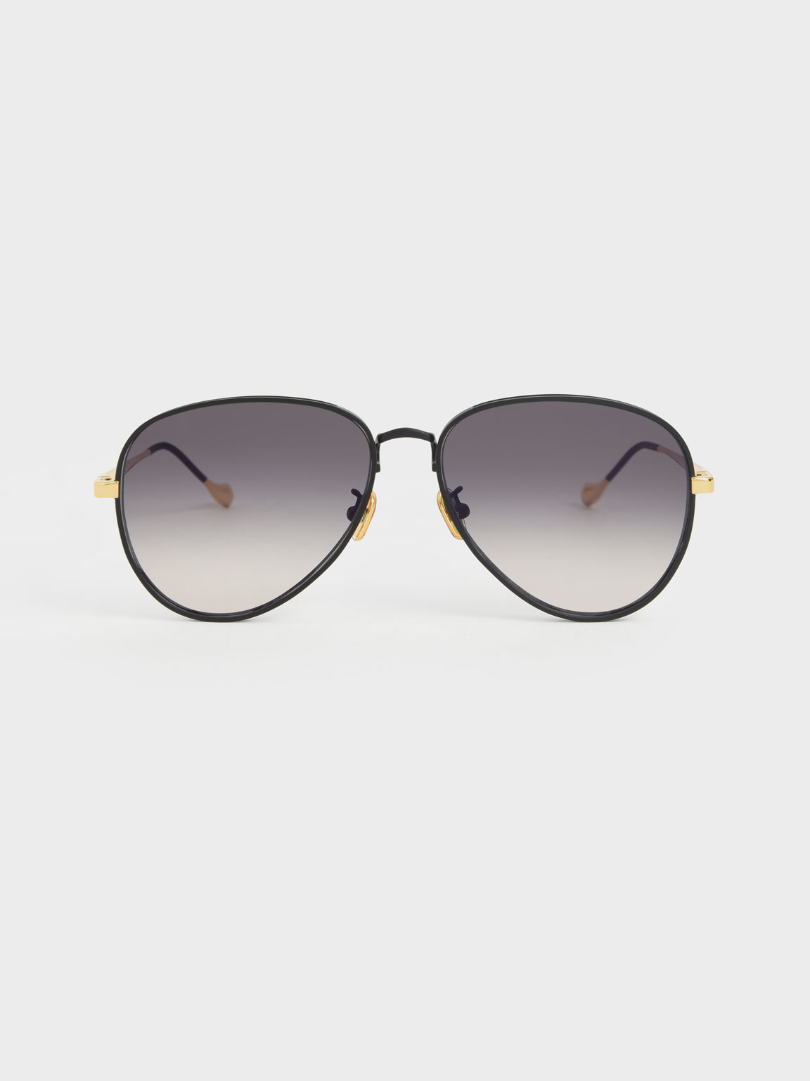 Black tinted outlet aviator sunglasses