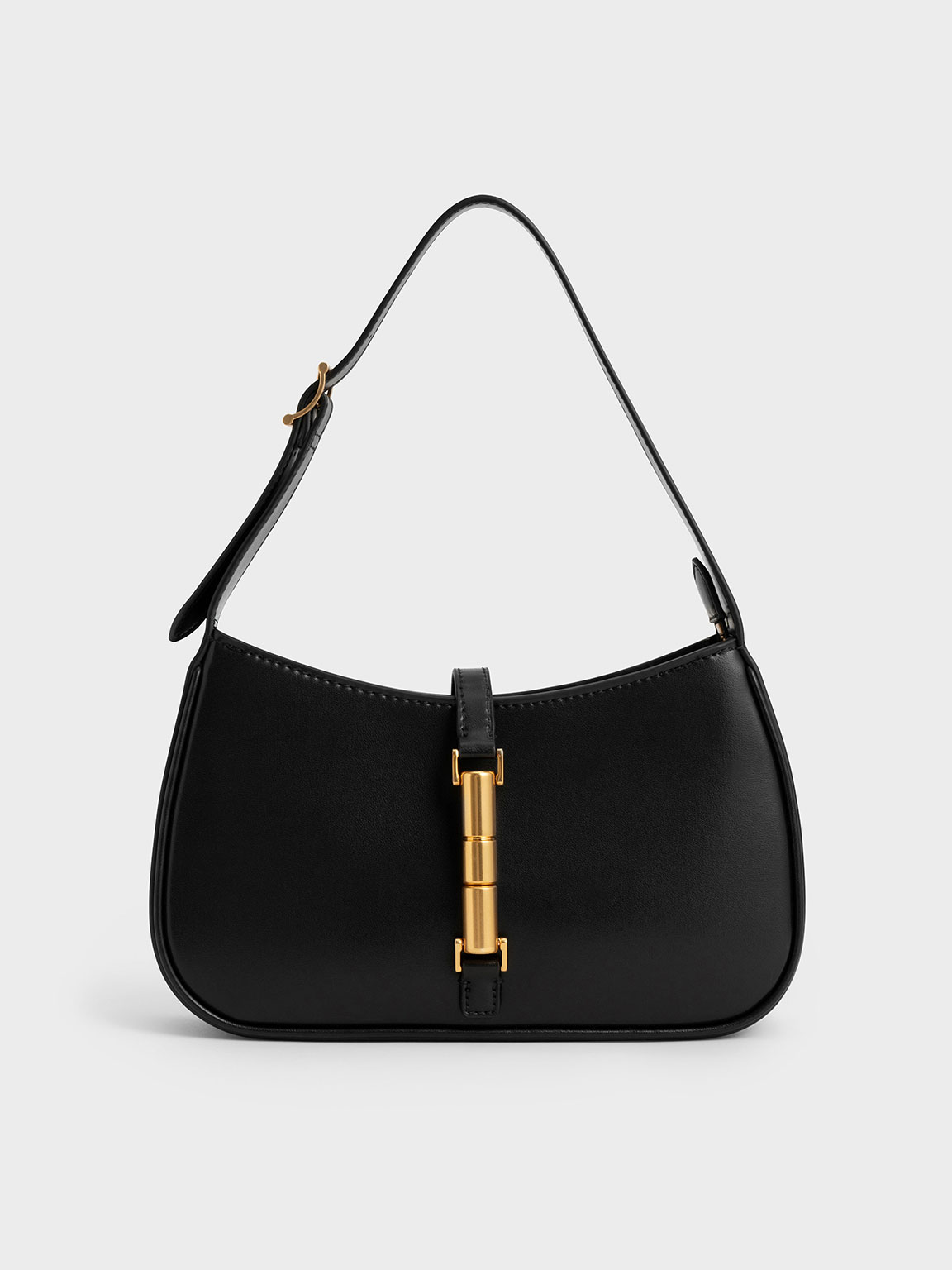 The C Scacchi - Black and White leather Handbag