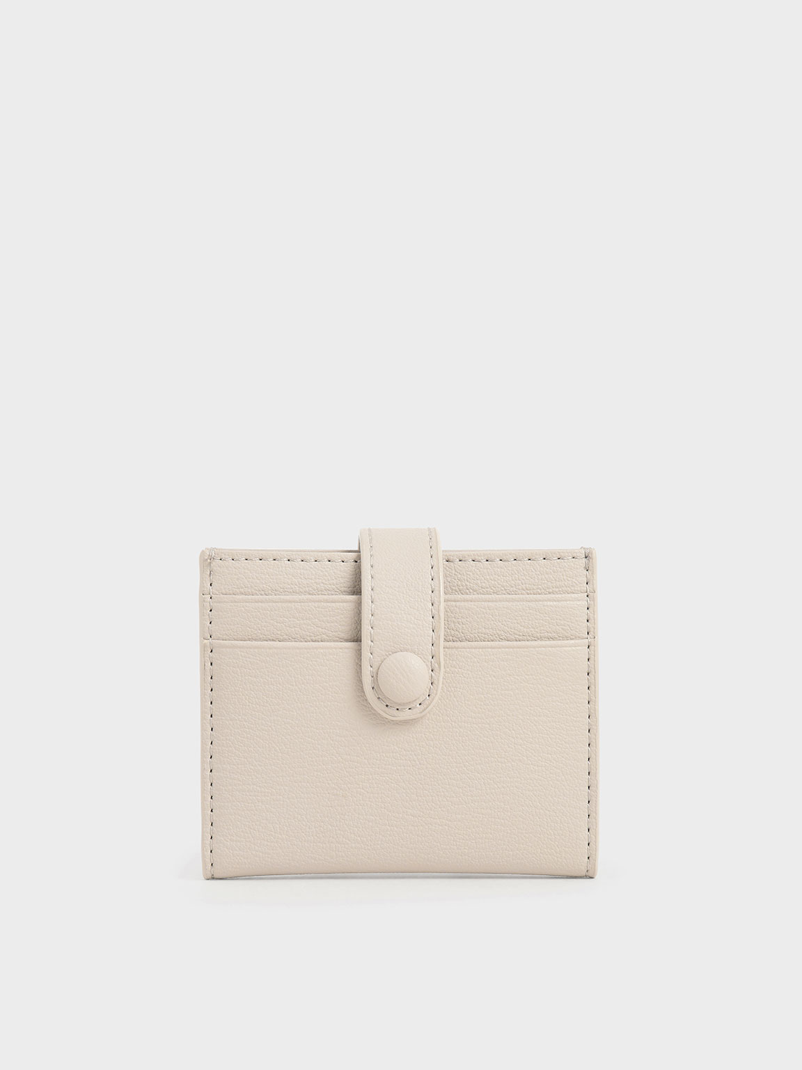 Ivory Snap Button Card Holder - CHARLES & KEITH SG