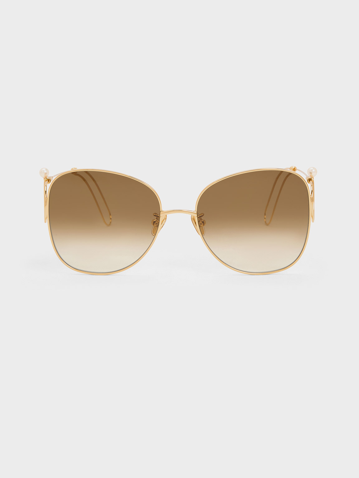 Charles & Keith Women's Open Wire Square Sunglasses