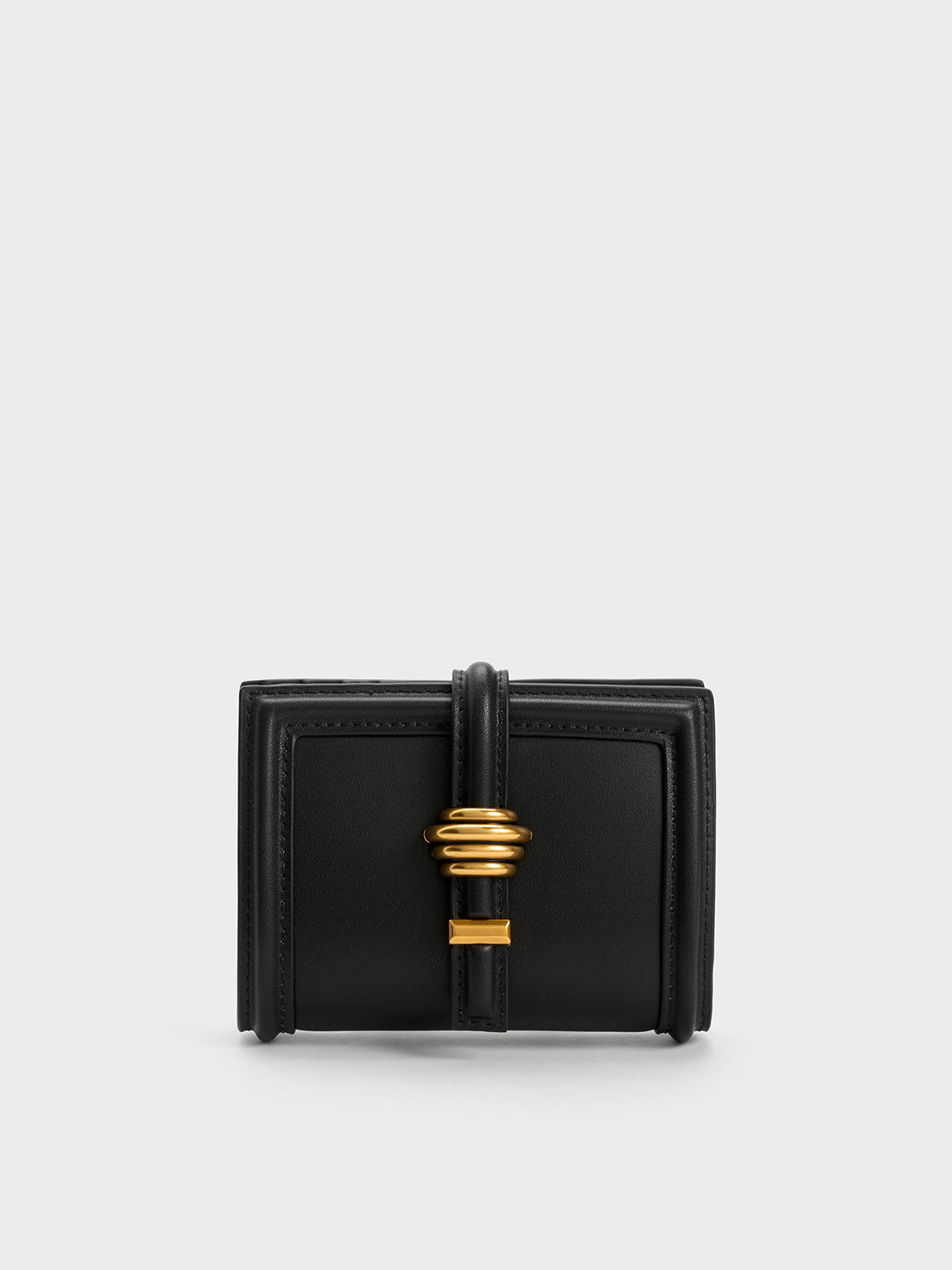 Black Trudy Metallic Accent Wallet - CHARLES & KEITH International