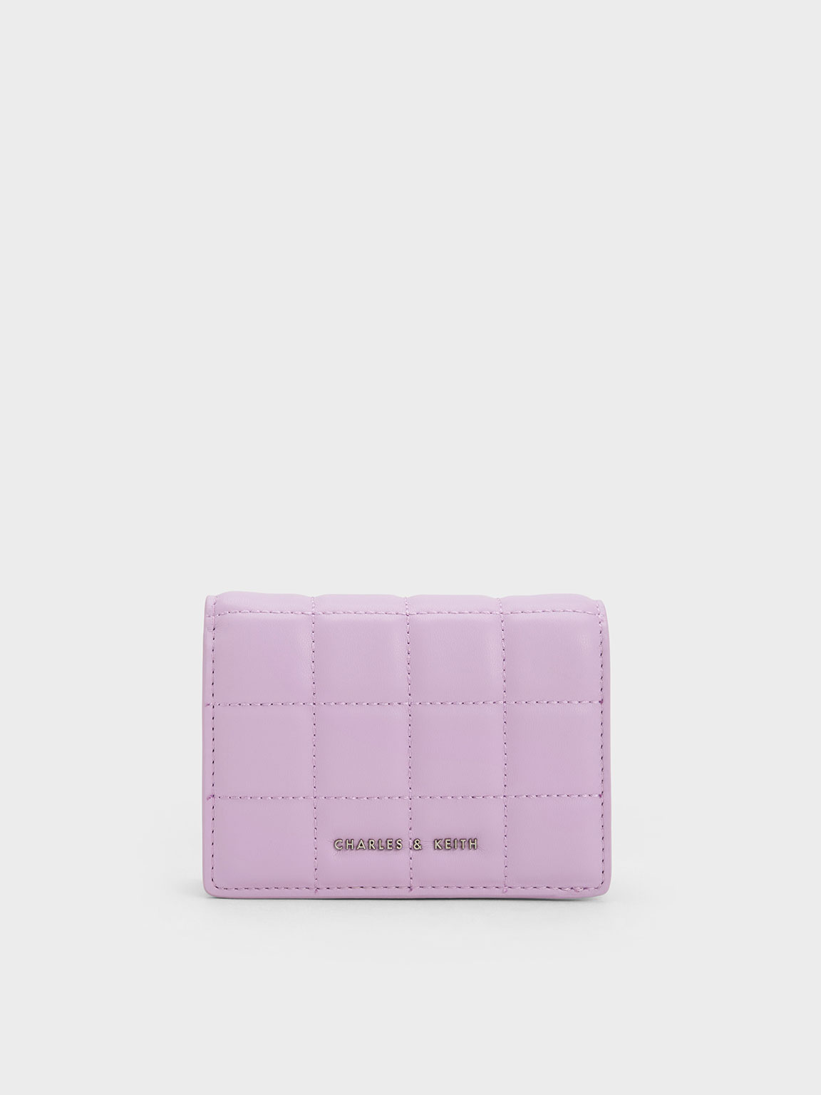 Lilac Quilted Mini Short Wallet - CHARLES & KEITH SG