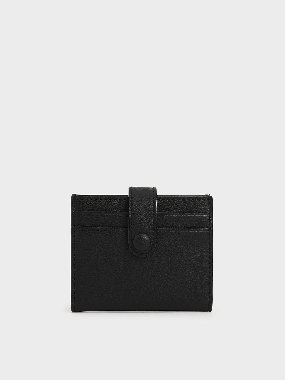 Black Snap Button Card Holder - CHARLES & KEITH SG