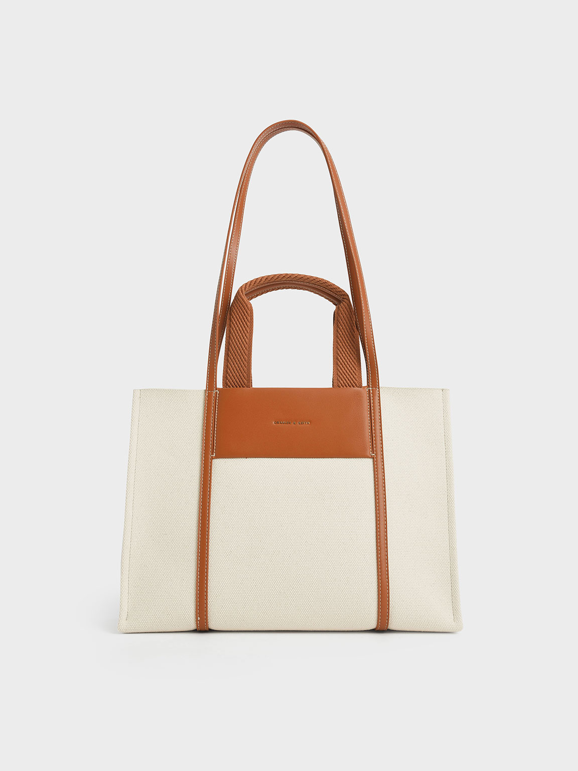 Cognac Shalia Canvas Tote Bag - CHARLES & KEITH US