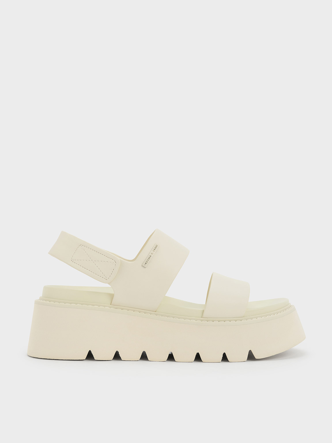 Charles & Keith Chunky Flatform Sandals In Chalk