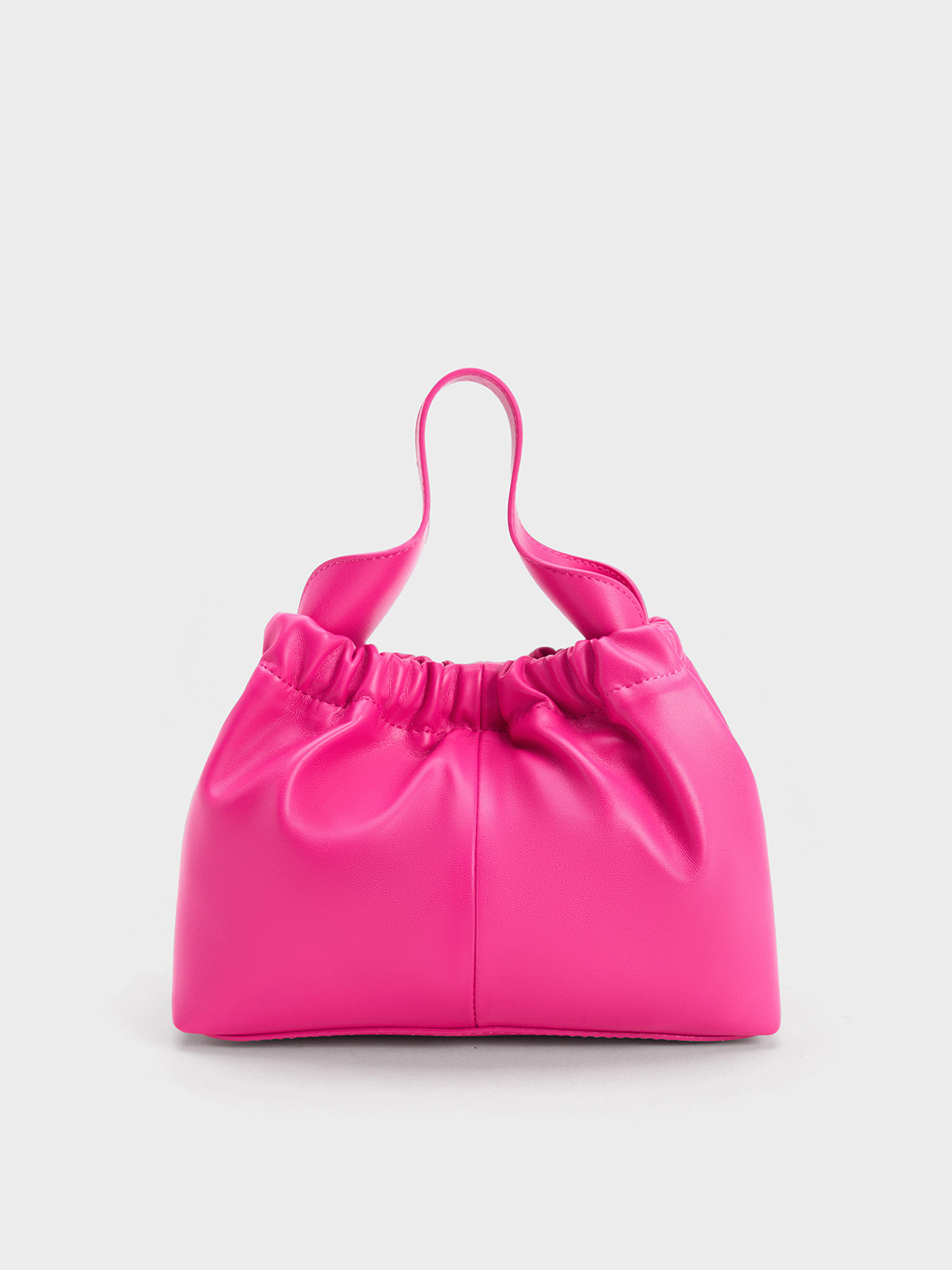 Fuchsia Ally Ruched Slouchy Bag - CHARLES & KEITH SG