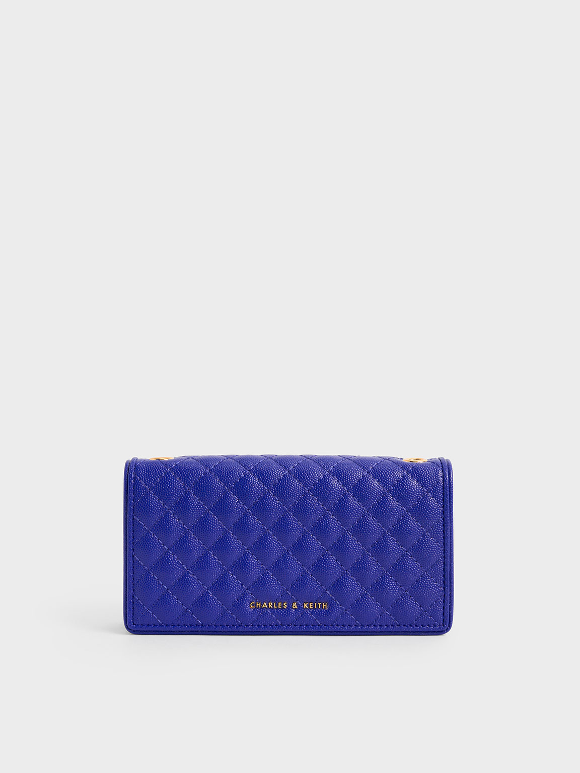 Charles & Keith Quilted Pouch In Cobalt