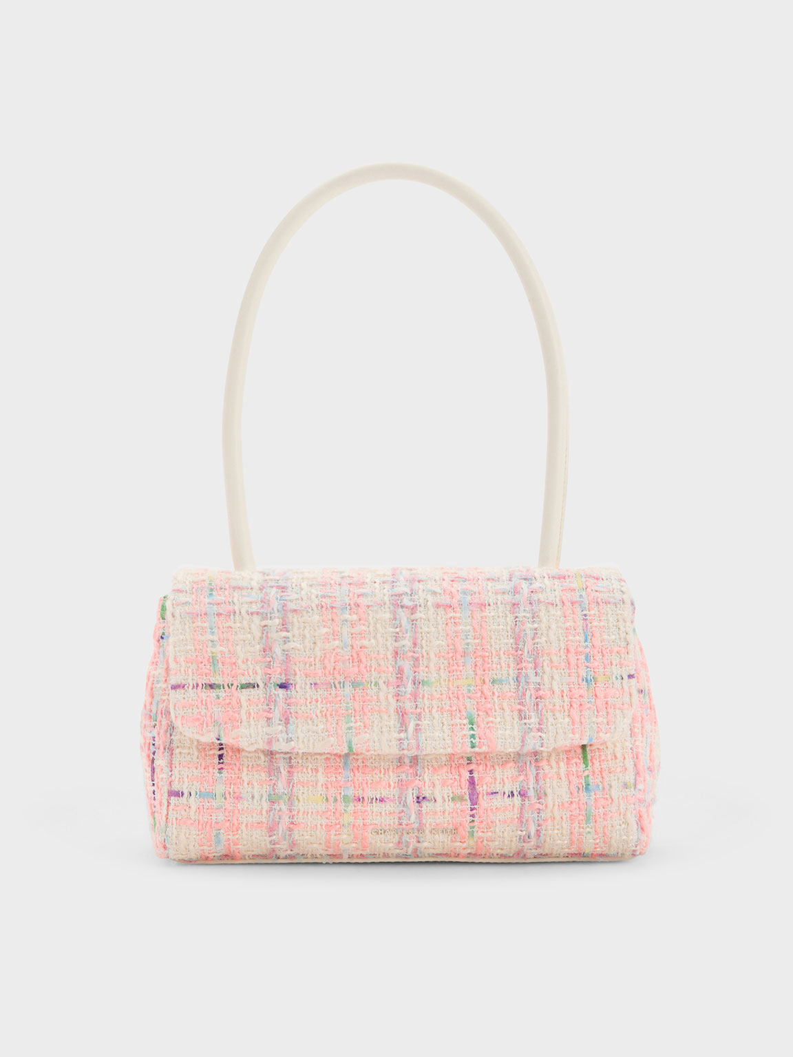 Irish Pink Plaid Tweed Handbag, Tweed Purse