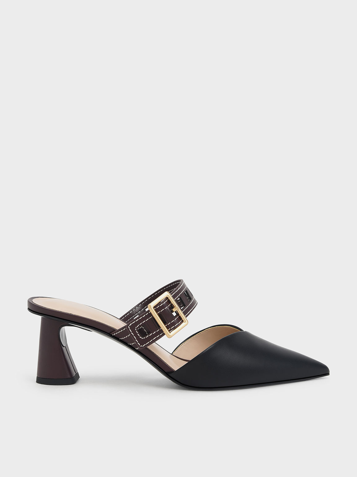 Charles & Keith Backless Rubber Shoes in Black