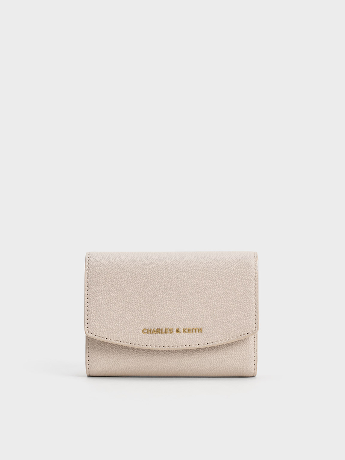 Oat Curved Front Flap Wallet - CHARLES & KEITH US