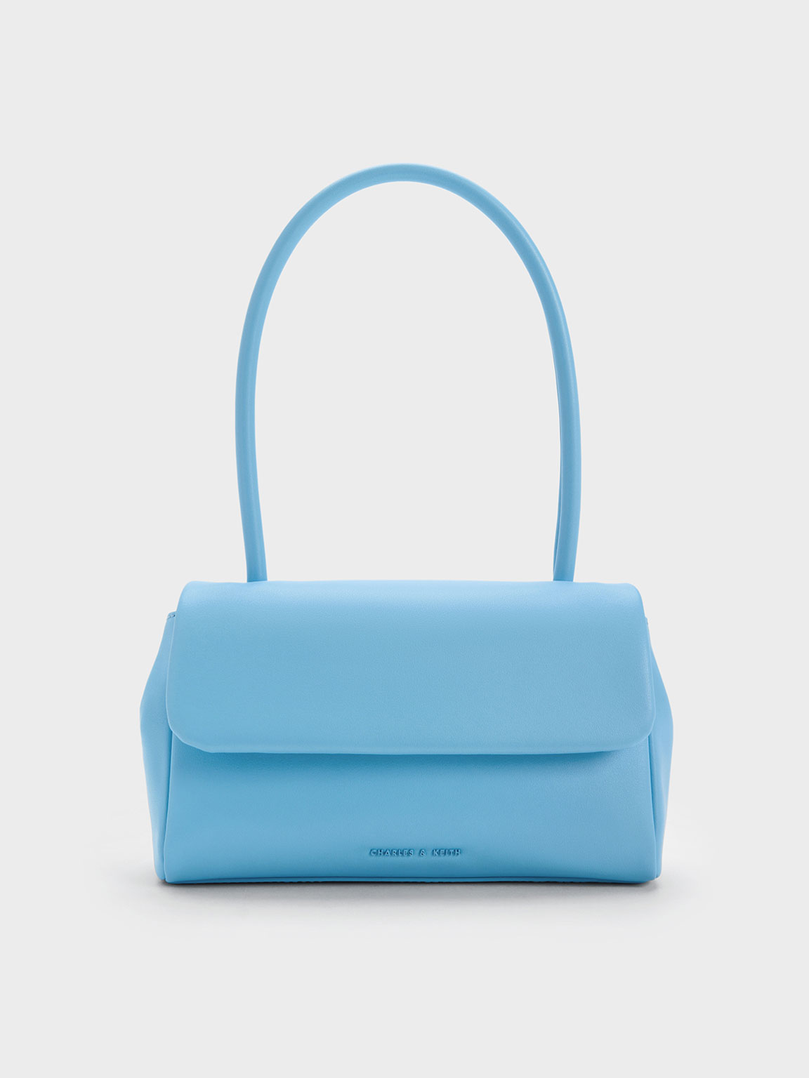 Luxury bag - Burrow 22 shoulder bag in light blue leather with gold  finishings