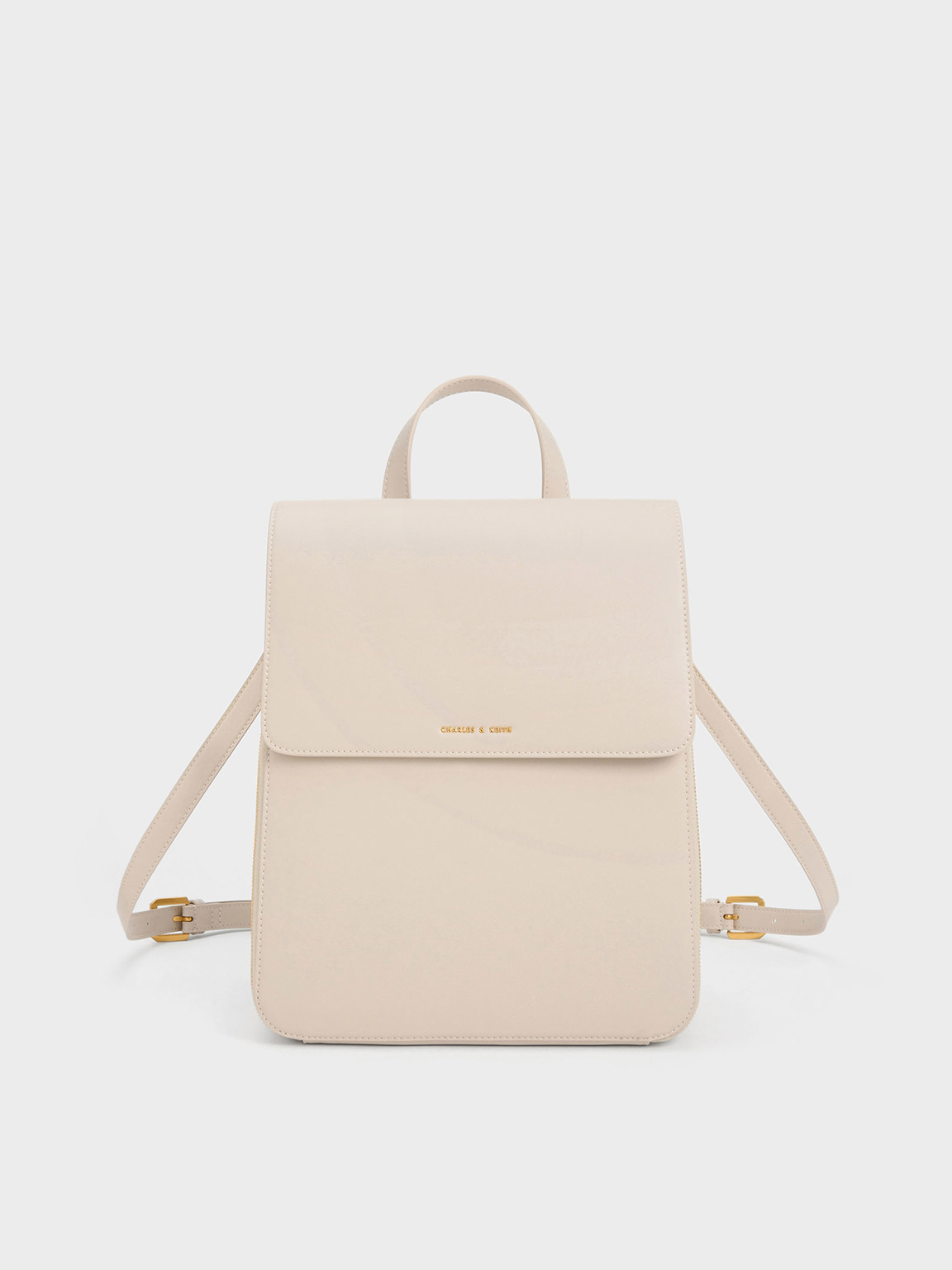 Ivory Octavia Front Flap Structured Backpack CHARLES KEITH