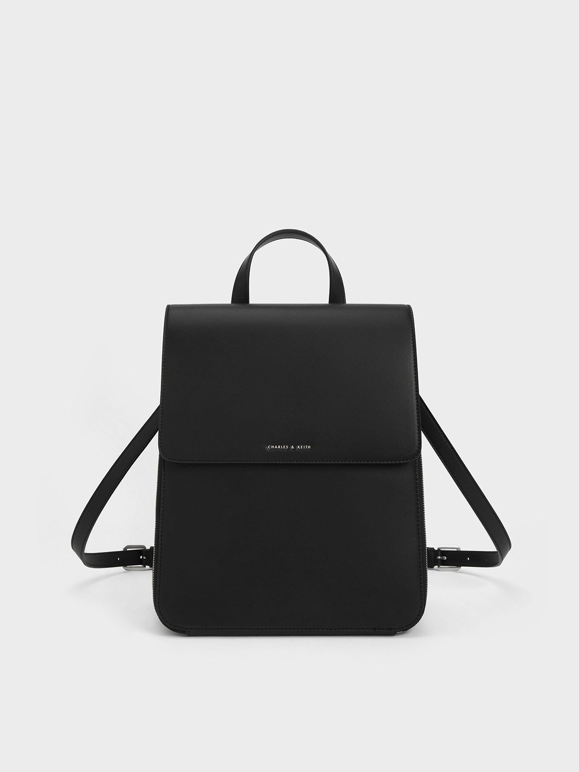 Charles and keith black backpack on sale