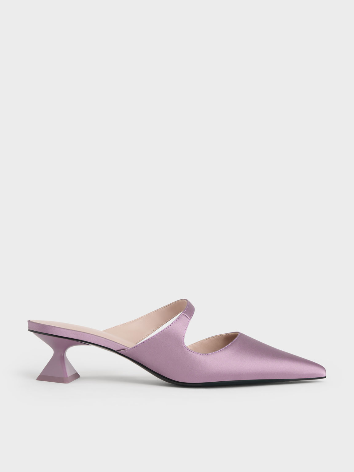 White Sculptural Heel Ankle-Strap Pumps - CHARLES & KEITH US