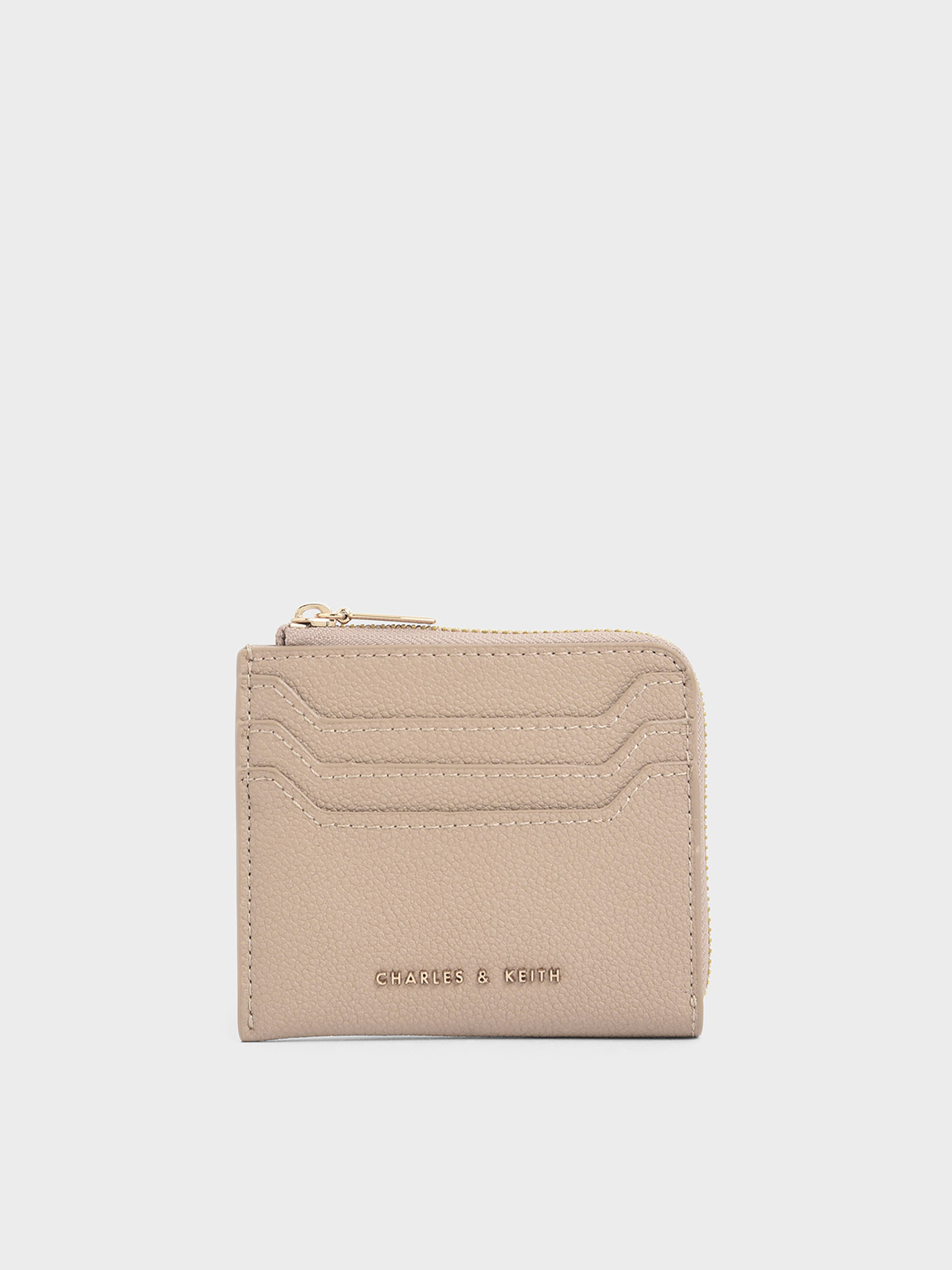 Beige Small Zip Pouch - CHARLES & KEITH SG