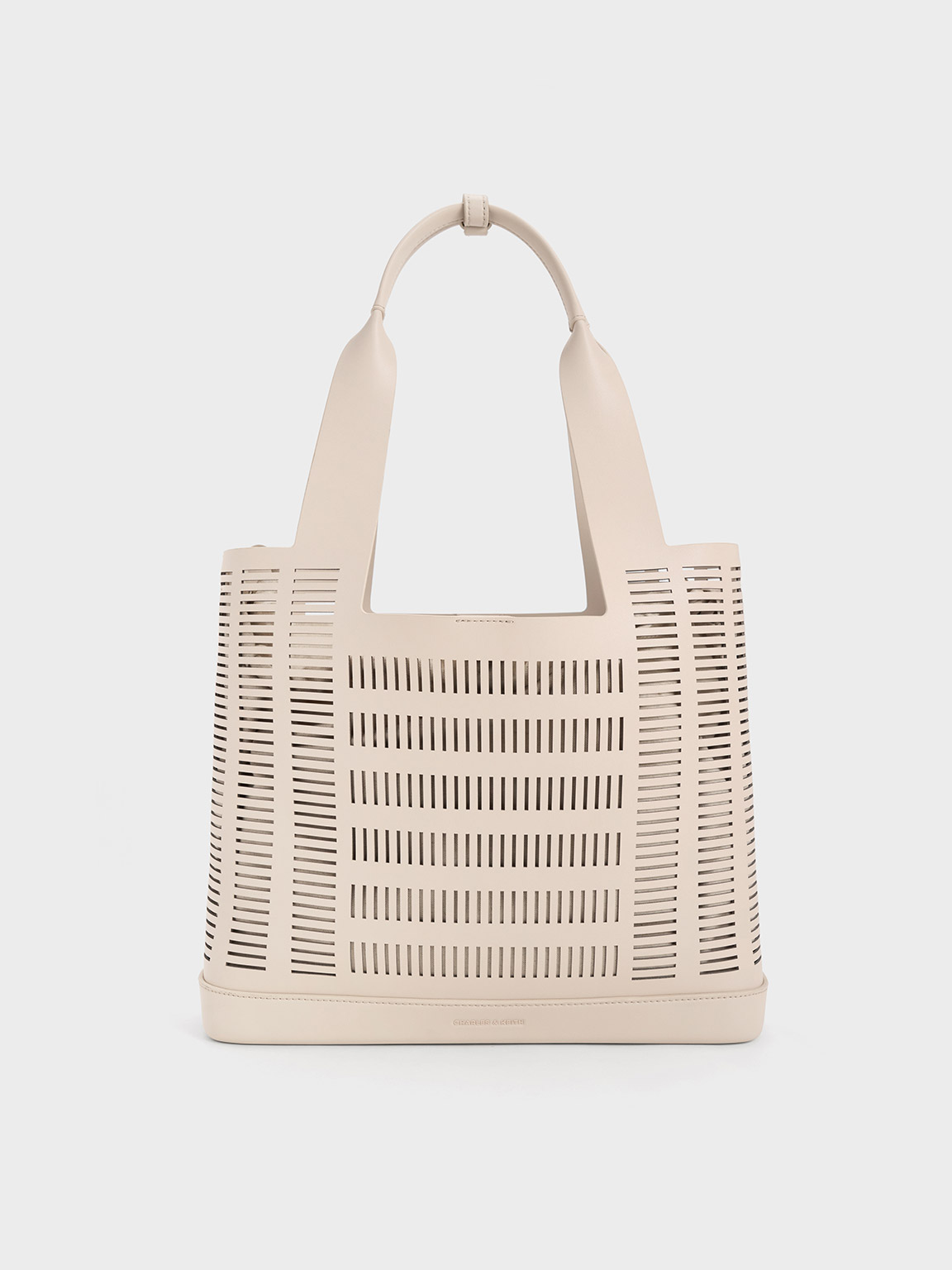 Oat Delphi Cut-Out Tote Bag | CHARLES & KEITH