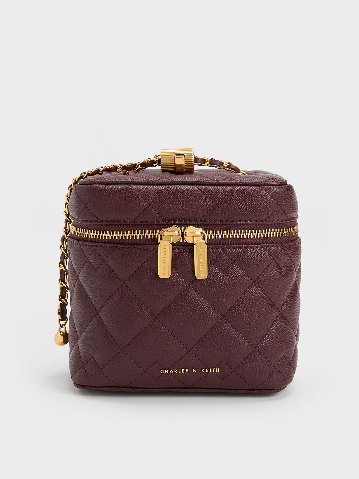 Dark Chocolate Nezu Quilted Boxy Bag - CHARLES & KEITH CA