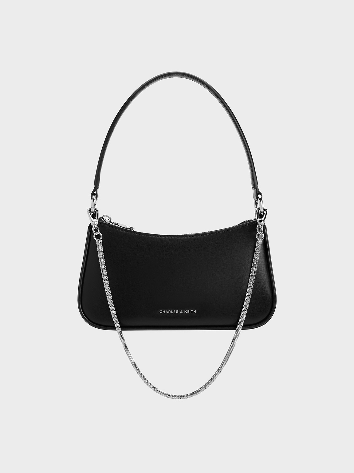 Noir Curved Shoulder Bag - CHARLES & KEITH International