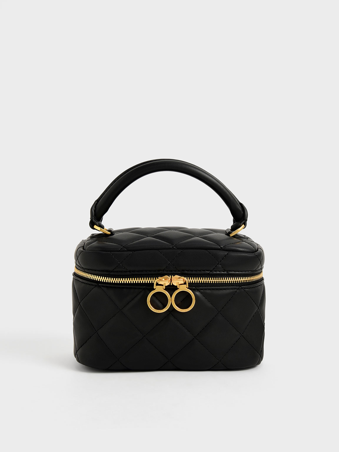 Black Quilted Two-Way Zip Mini Bag - CHARLES & KEITH US