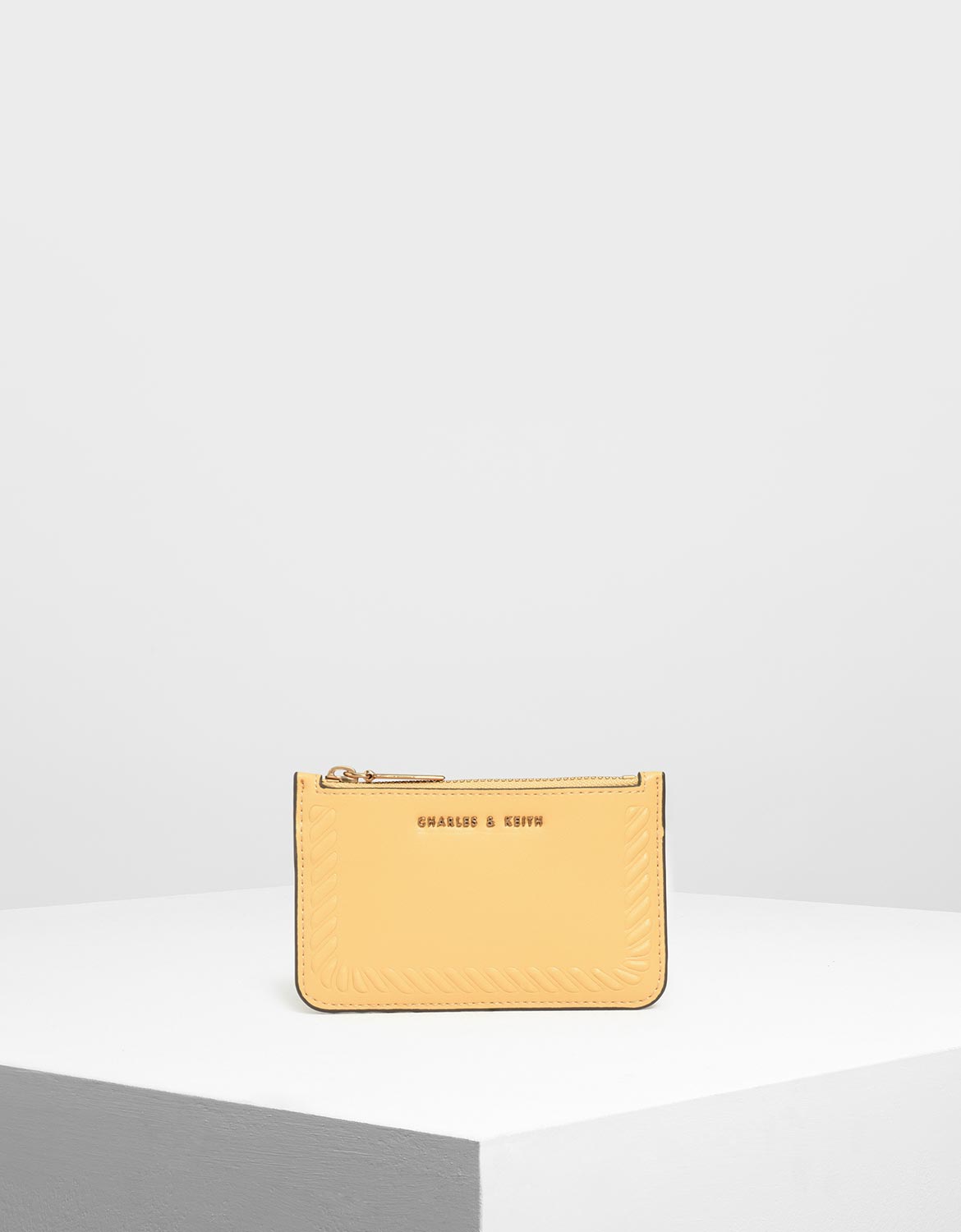 Yellow Embossed Rim Card  Holder  CHARLES  KEITH  SG