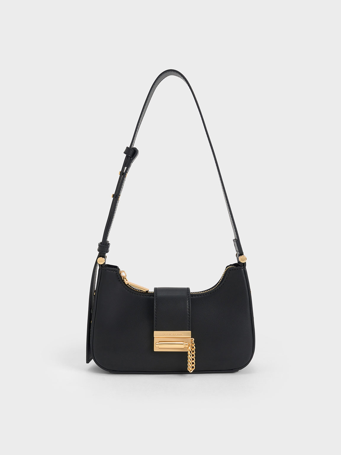 Chalk Metallic Accent Belted Bag - CHARLES & KEITH US