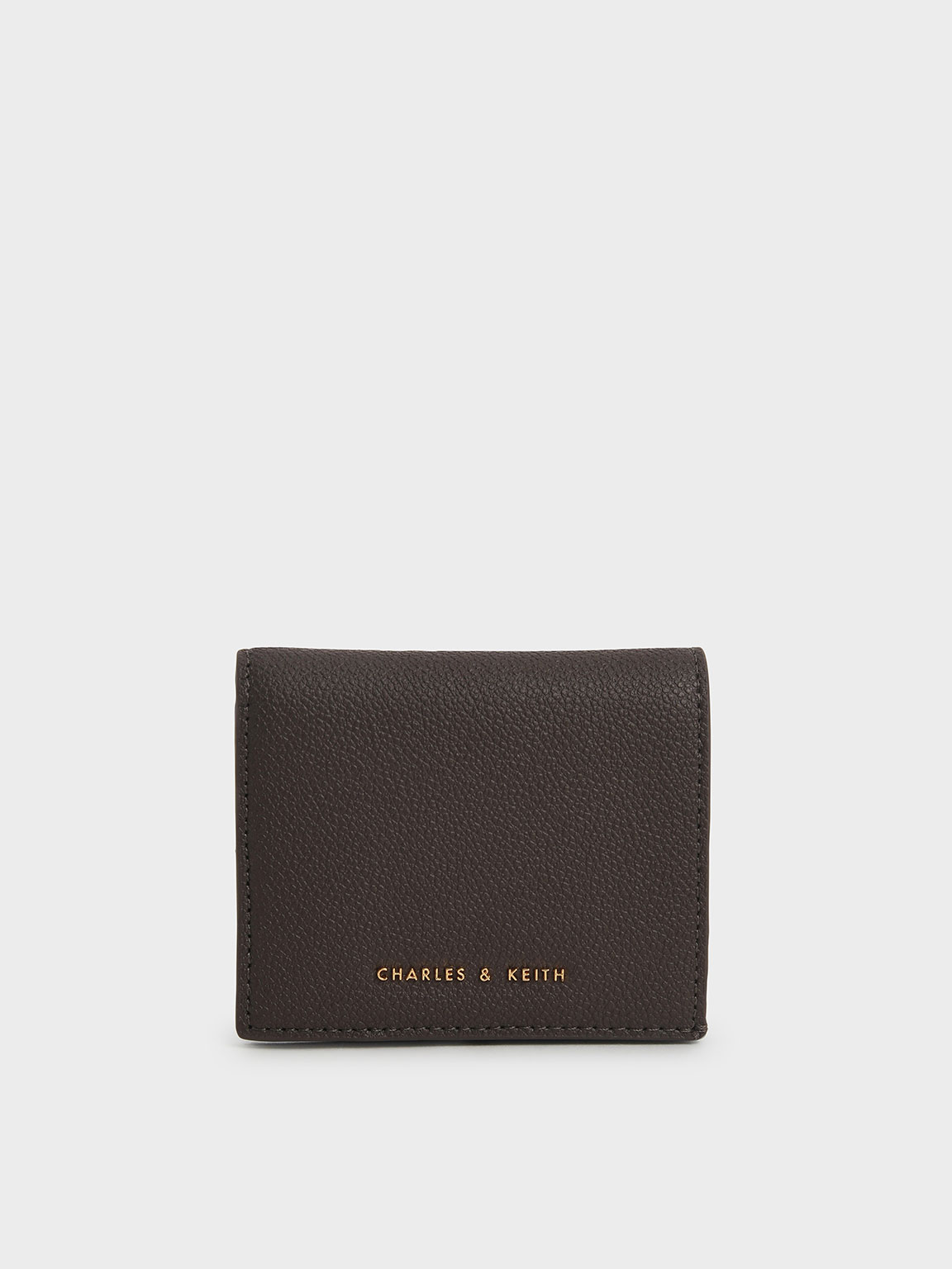 Black Snap Button Mini Short Wallet - CHARLES & KEITH US