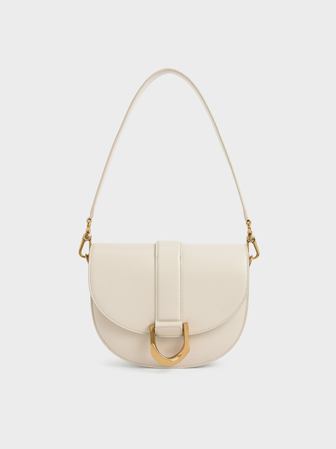 Cream Gabine Saddle Bag - CHARLES & KEITH US