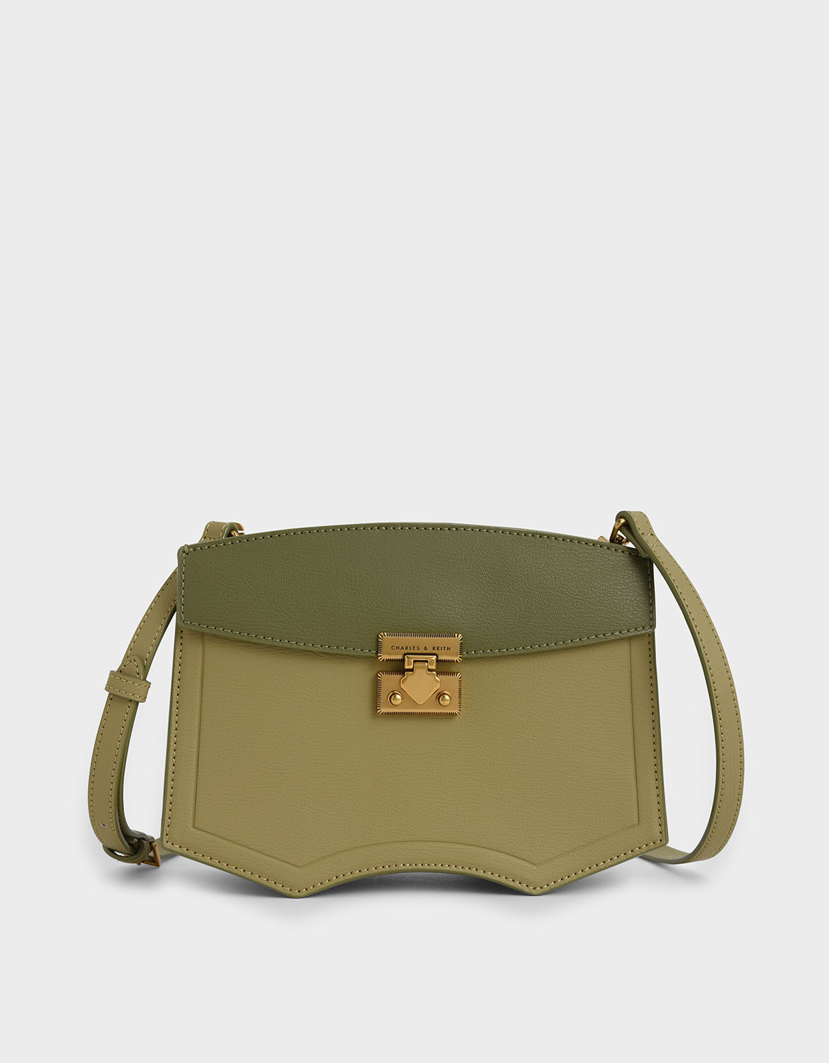 Green Leather Charles Keith Sling Bag