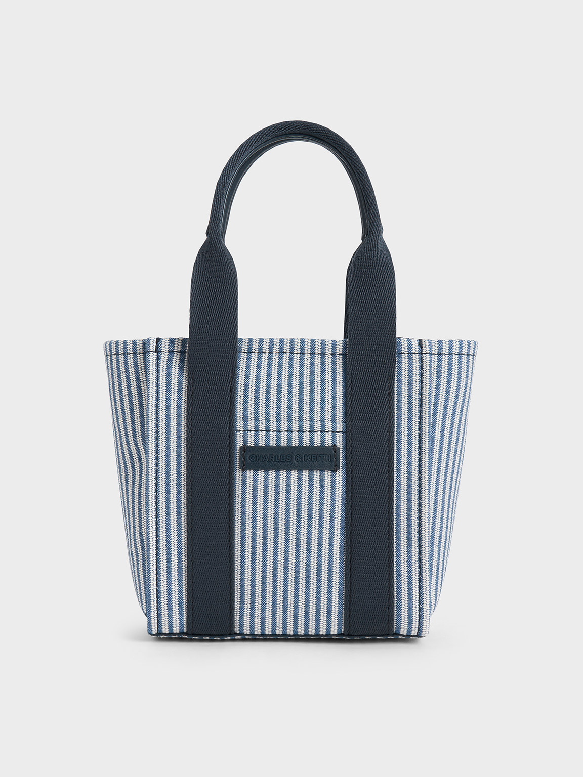 Blue Mini Kay Striped Tote Bag - CHARLES & KEITH KR