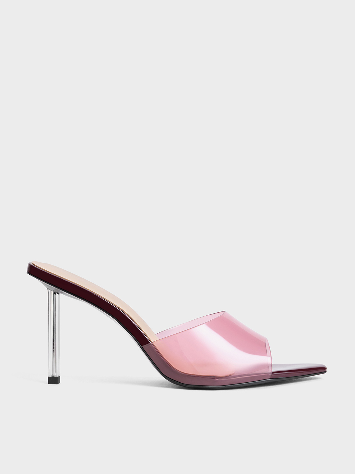 Clear stiletto mules hotsell