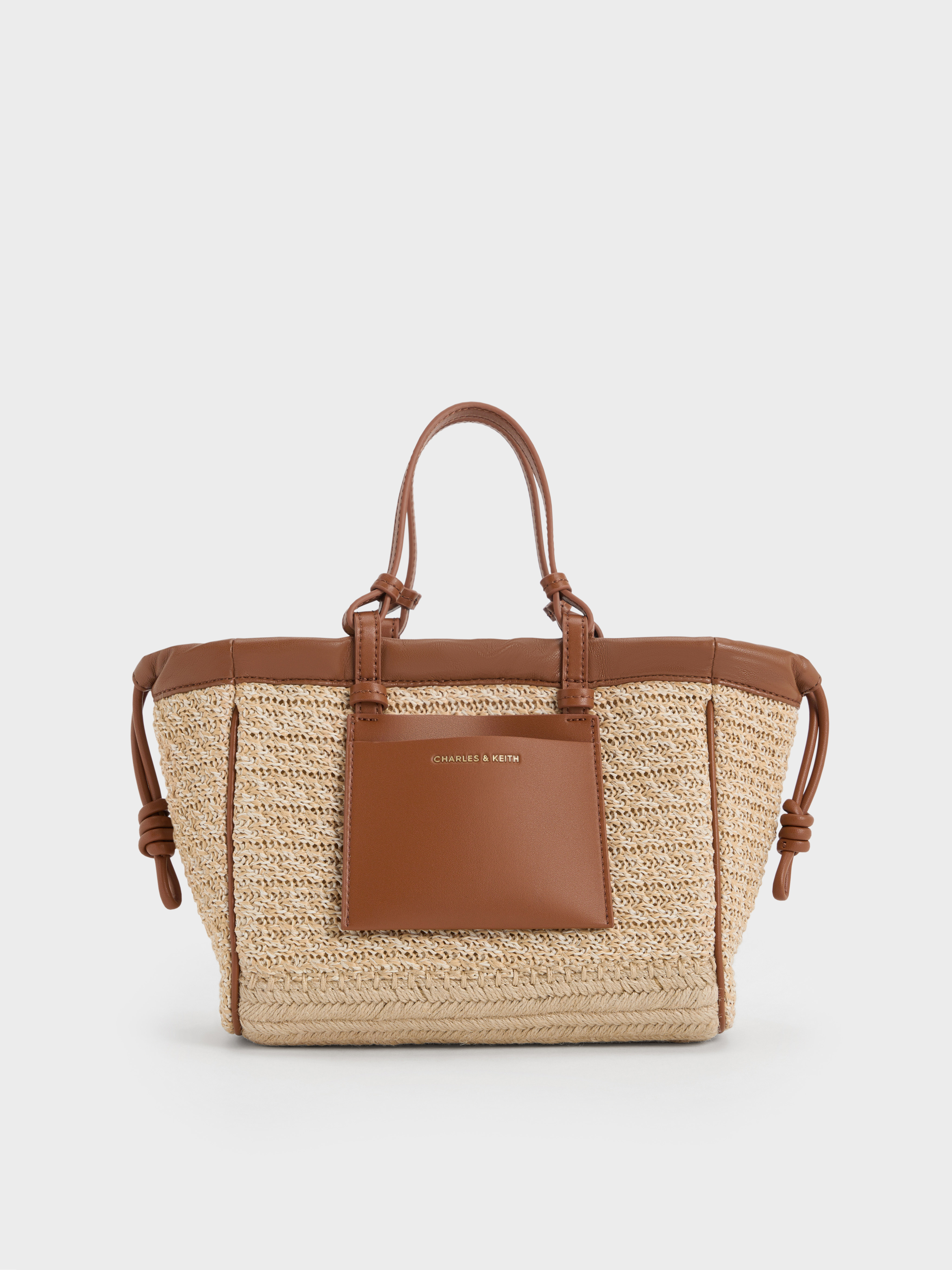 Multicoloured Babylon Raffia Drawstring Tote Bag | CHARLES & KEITH