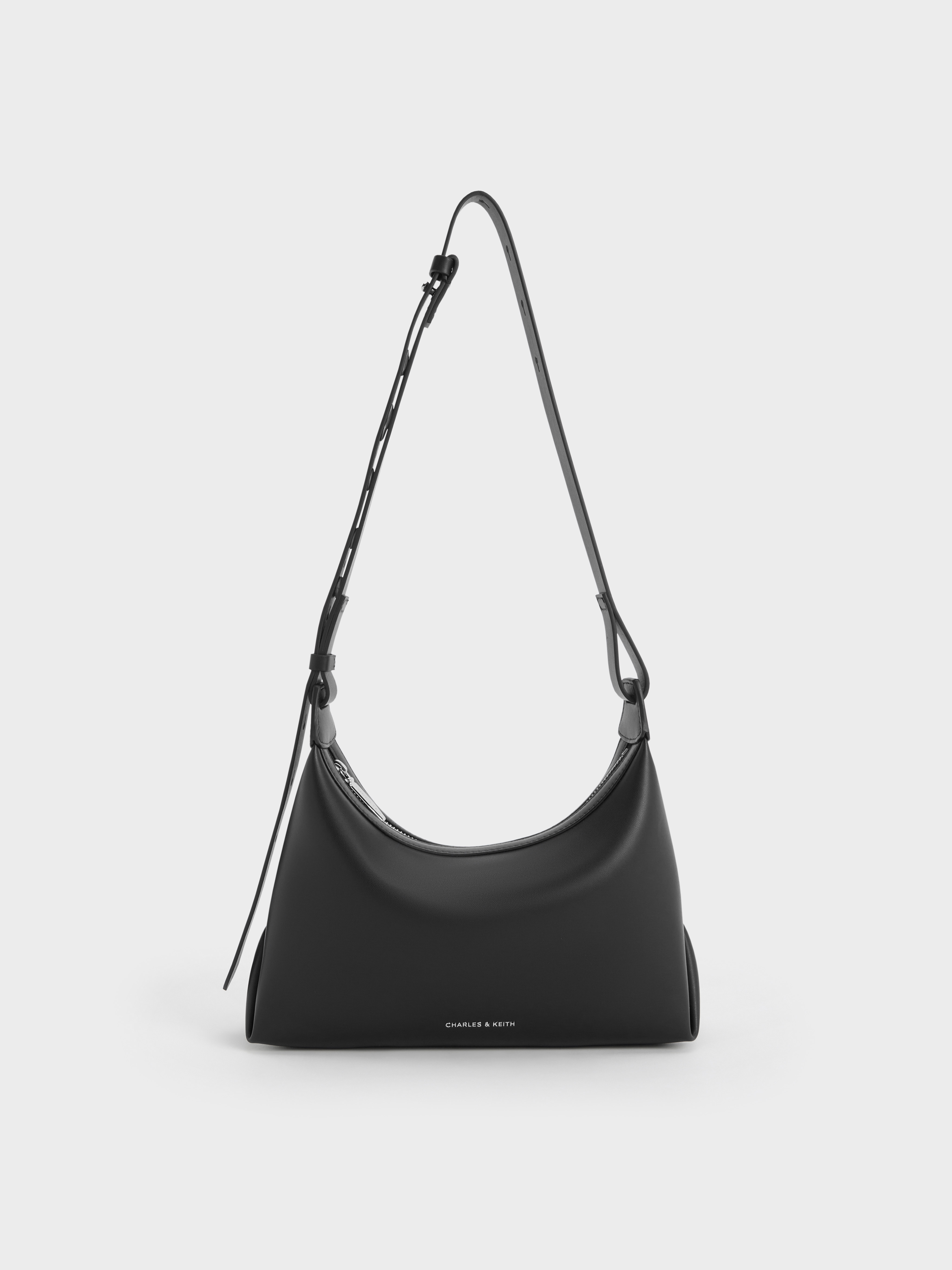 Noir Aurelie Trapeze Hobo Bag - CHARLES & KEITH US