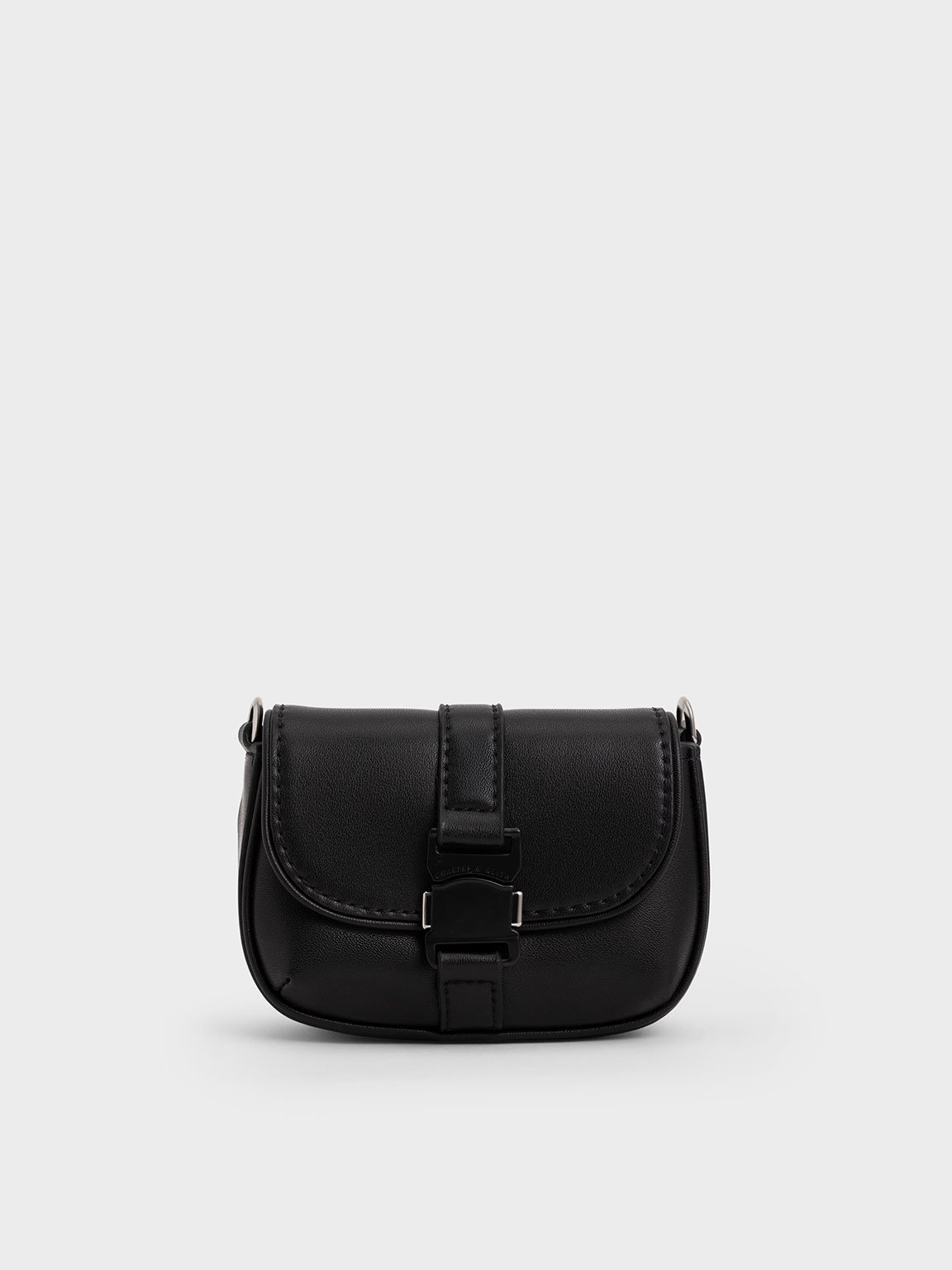 Black Zetta Belt Buckle Mini Bag - CHARLES & KEITH International