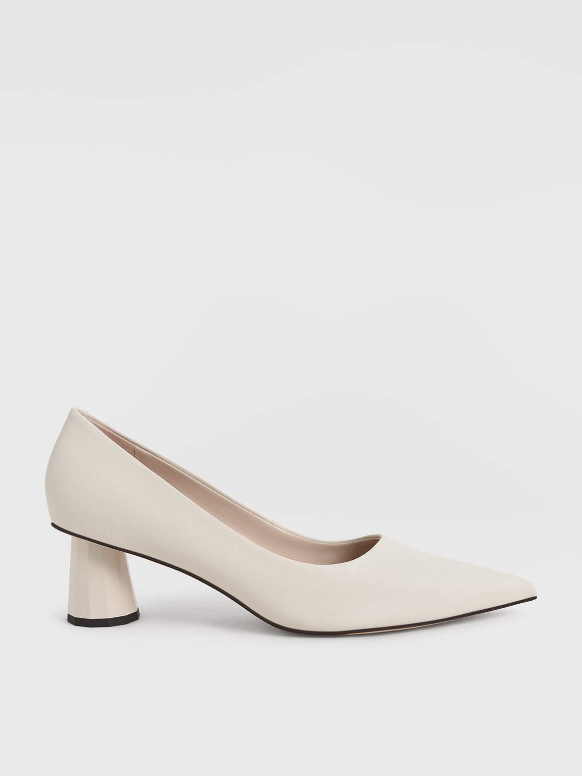 Chalk Cone Heel Pointed-Toe Pumps - CHARLES & KEITH PH