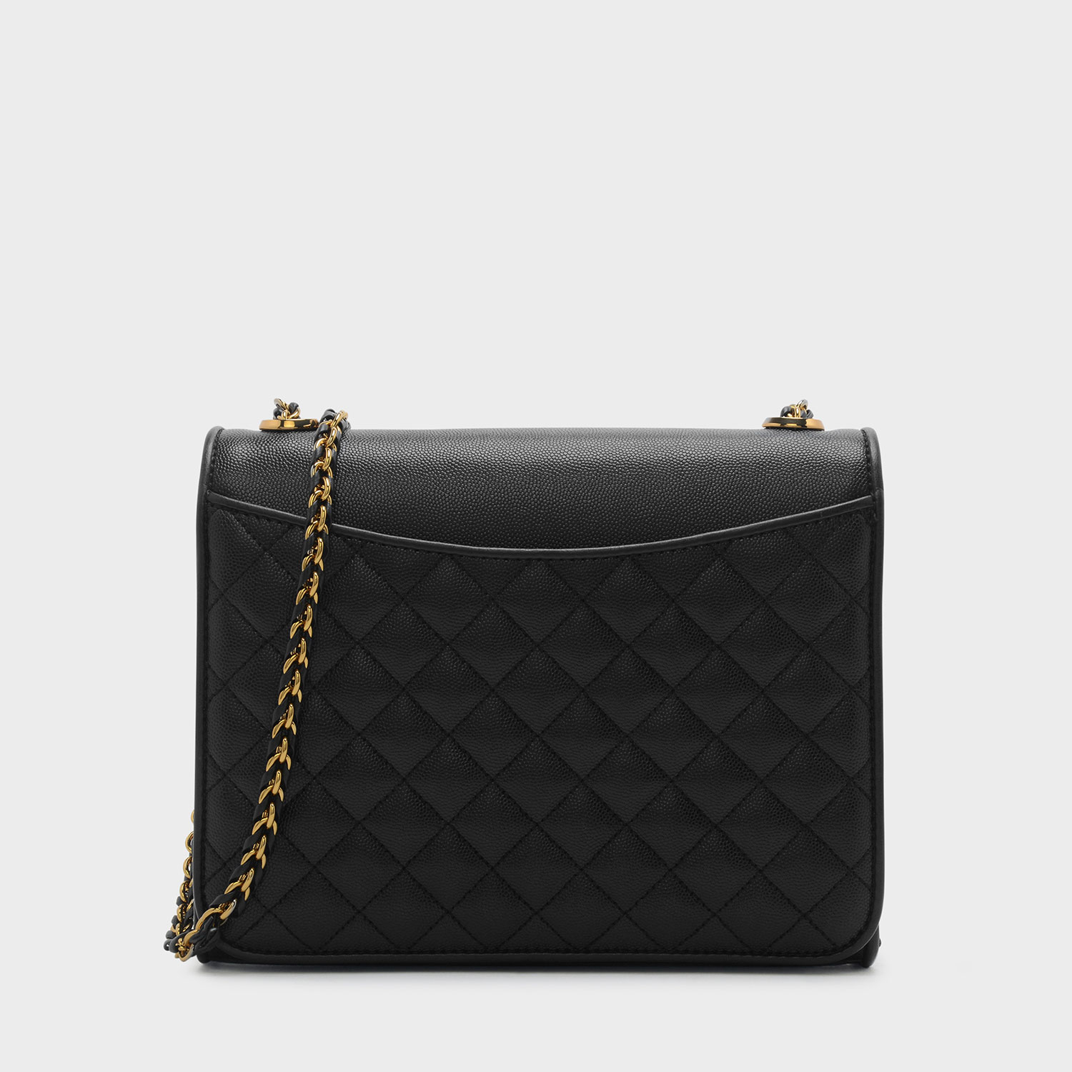 charles and keith quilted bag black