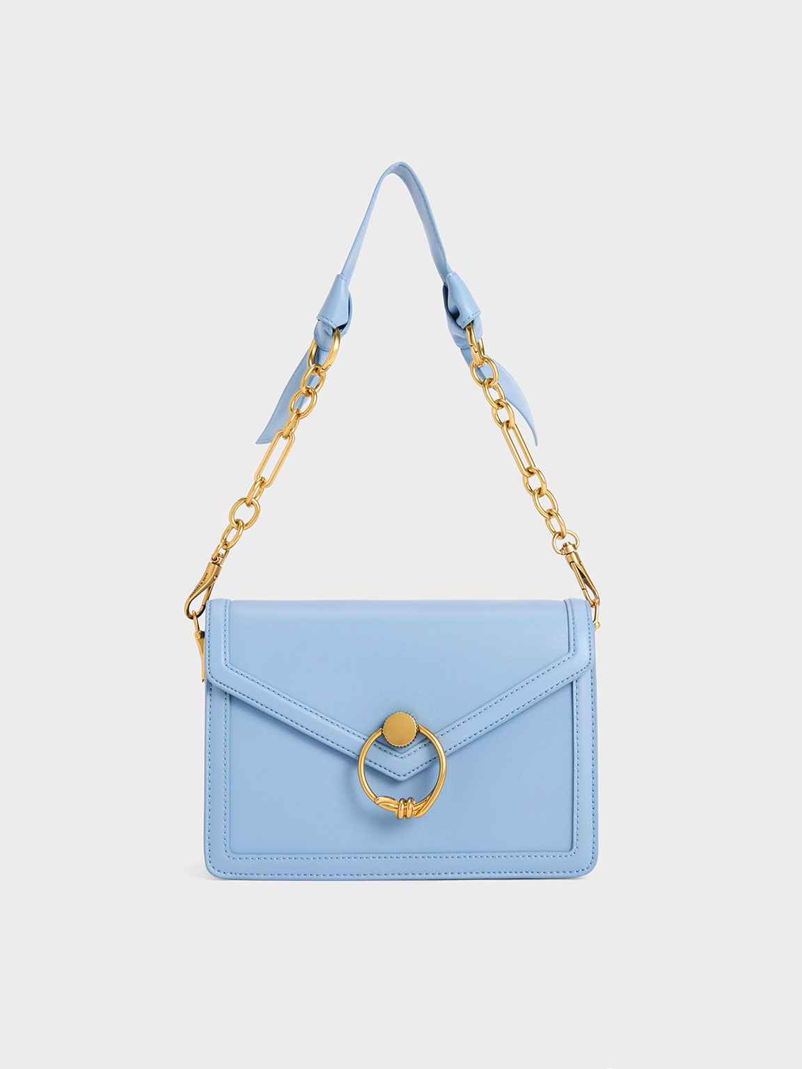 Light Blue Joelle Envelope Shoulder Bag - CHARLES & KEITH SG