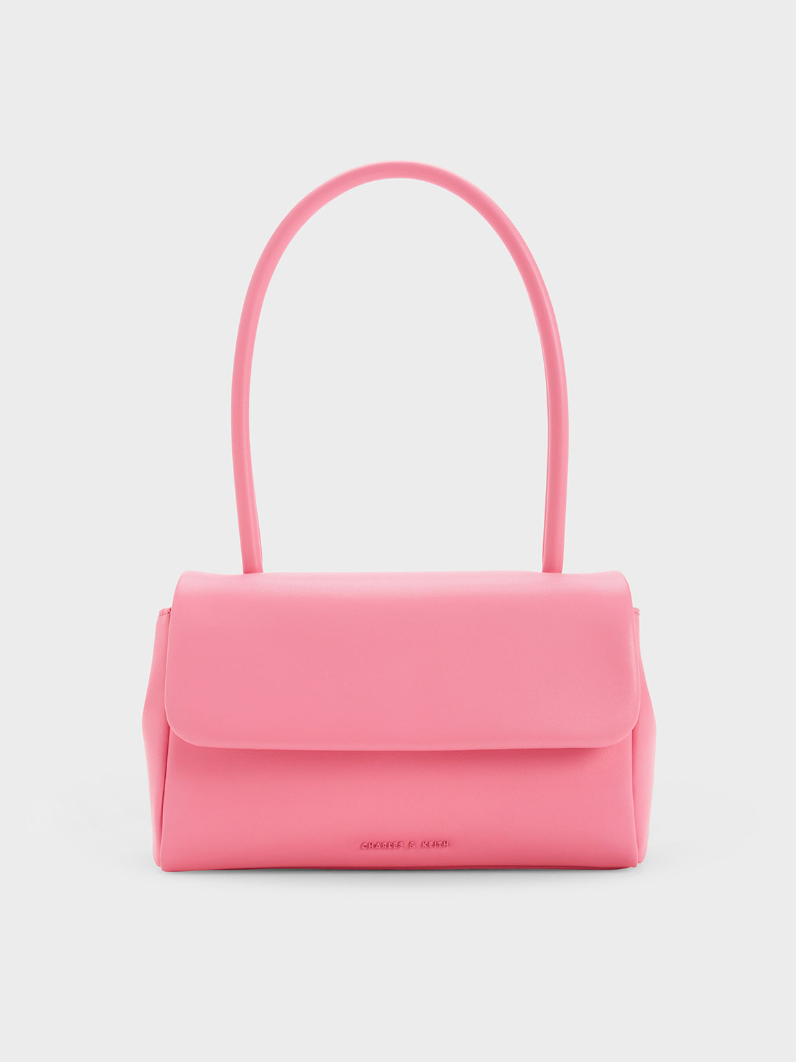 Pink Curved Handle Shoulder Bag | CHARLES & KEITH