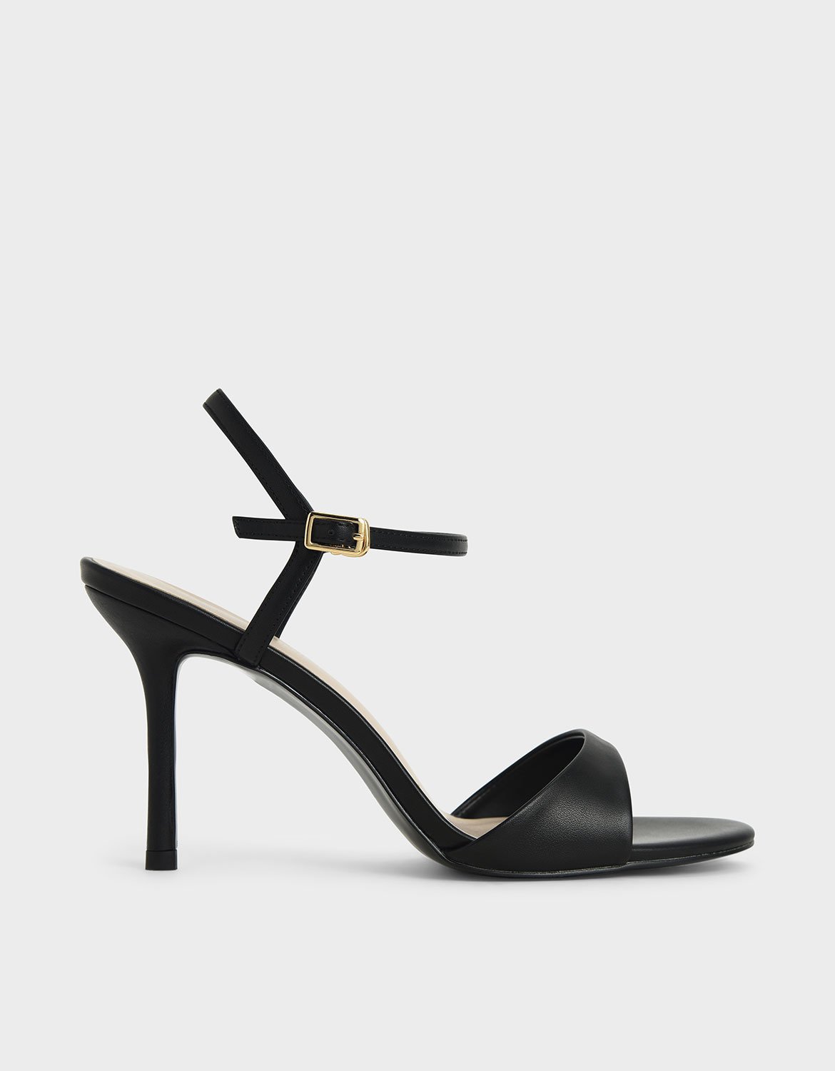 Black strap sale heeled sandals