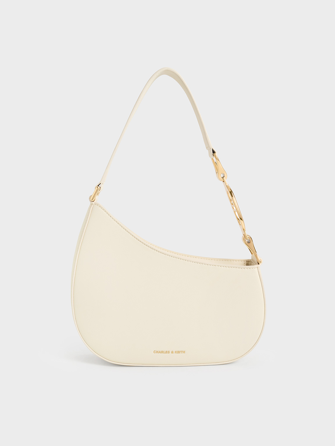 Cream Asymmetrical Shoulder Bag - CHARLES & KEITH SG