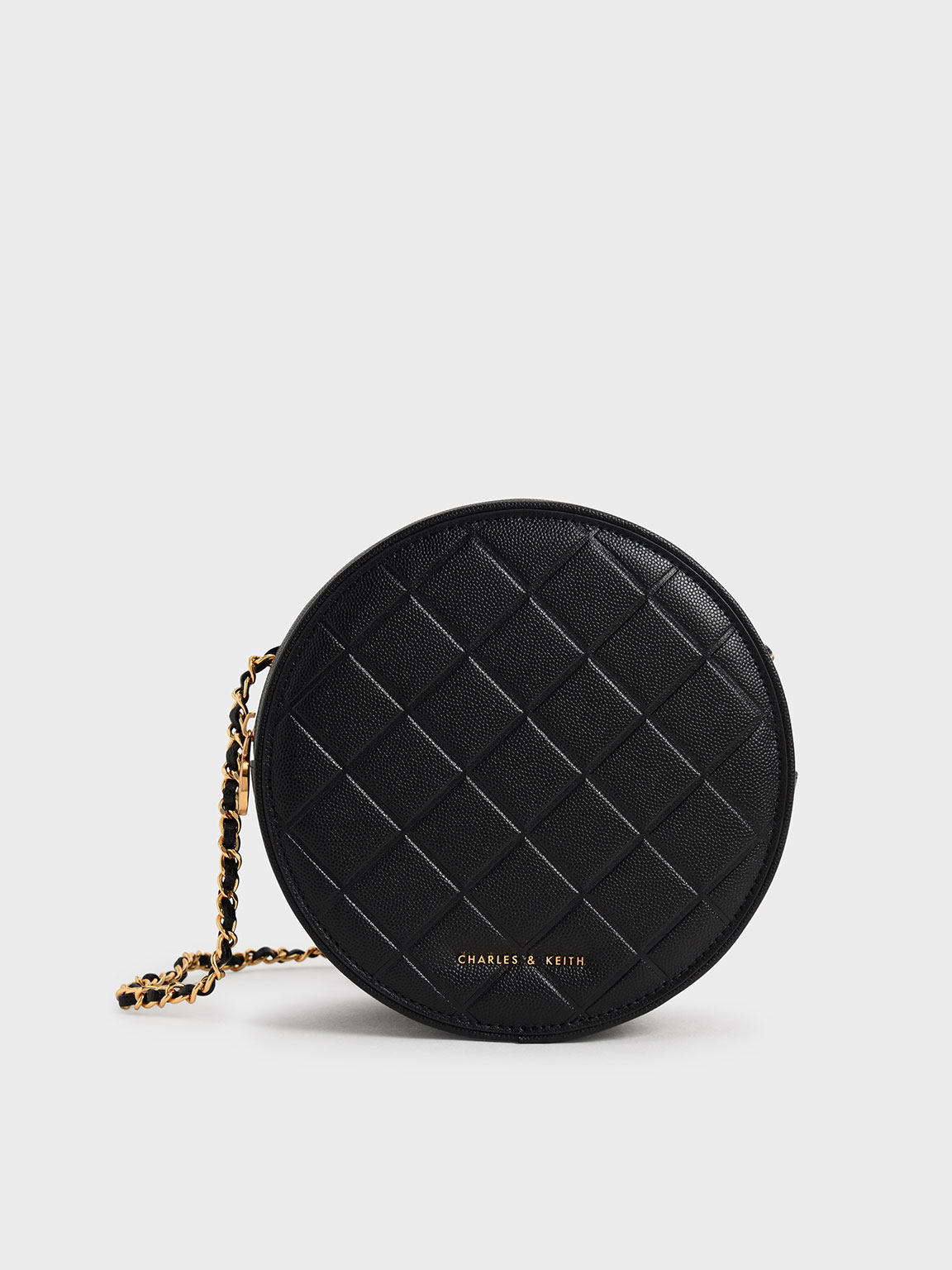 Black Kwan Quilted Circle Bag - CHARLES & KEITH International