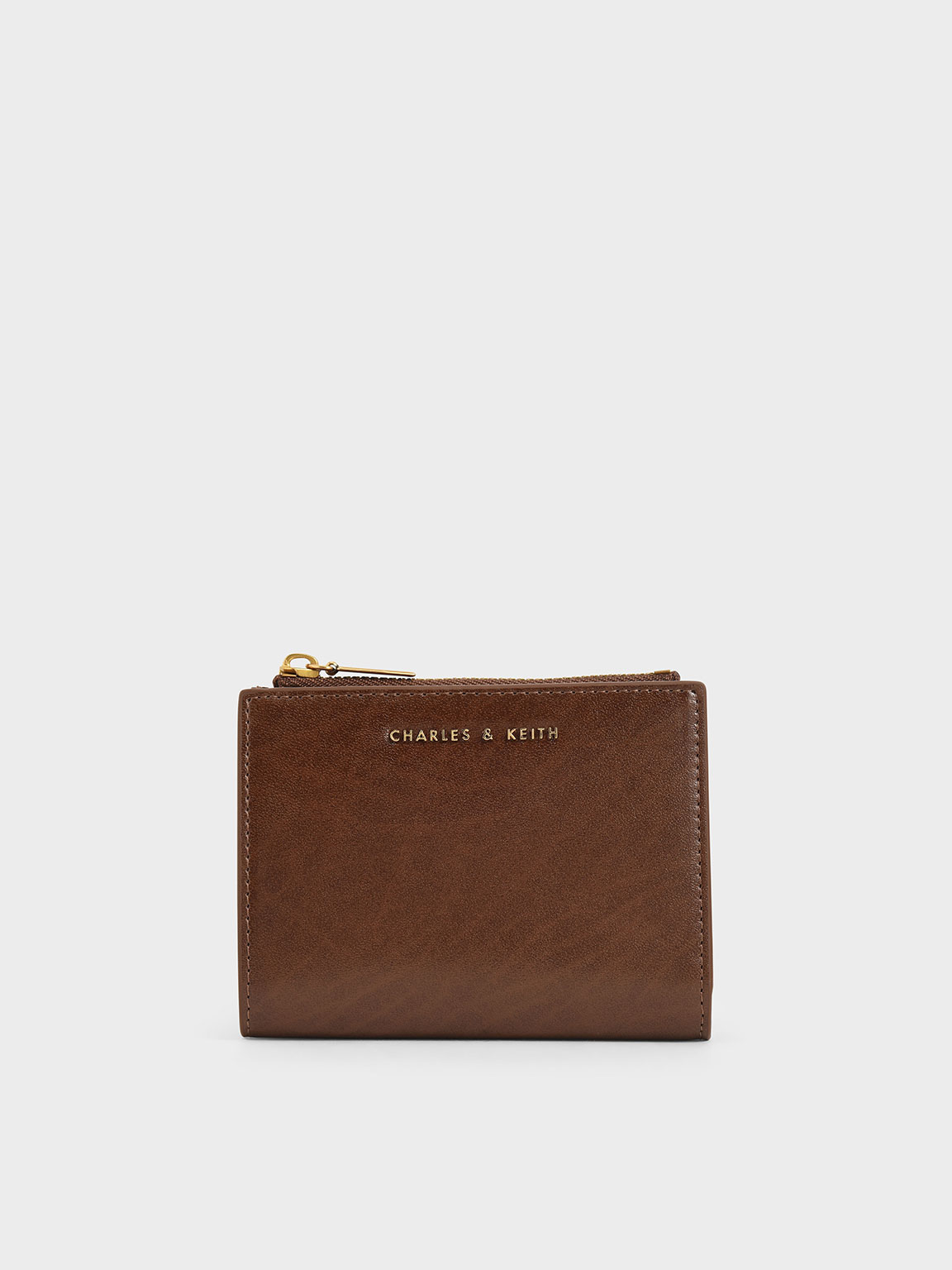 Chocolate Harmonee Top Zip Small Wallet CHARLES KEITH US