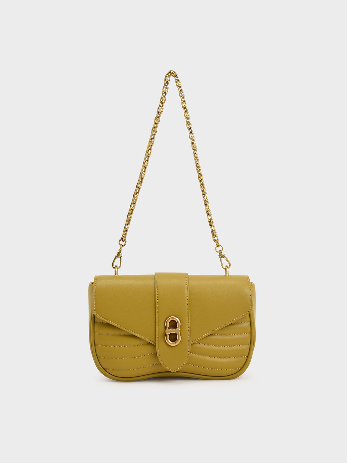 Mustard Aubrielle Panelled Crossbody Bag - CHARLES & KEITH SG