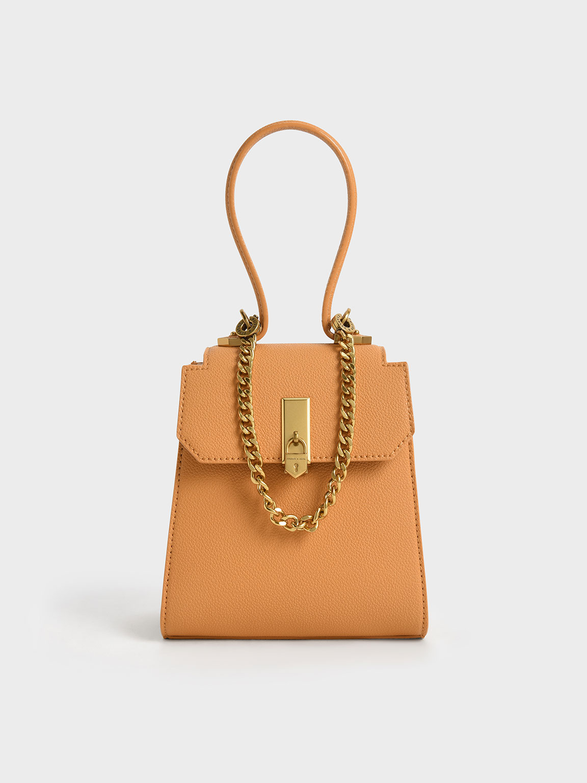 Pumpkn Geometric Top Handle Chain-Link Bag - CHARLES & KEITH US