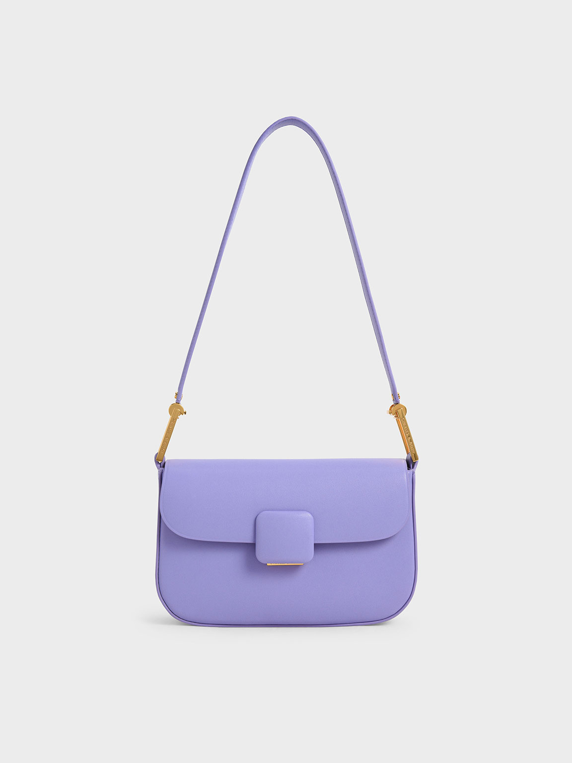 Lilac Koa Square Push-Lock Shoulder Bag - CHARLES & KEITH MY