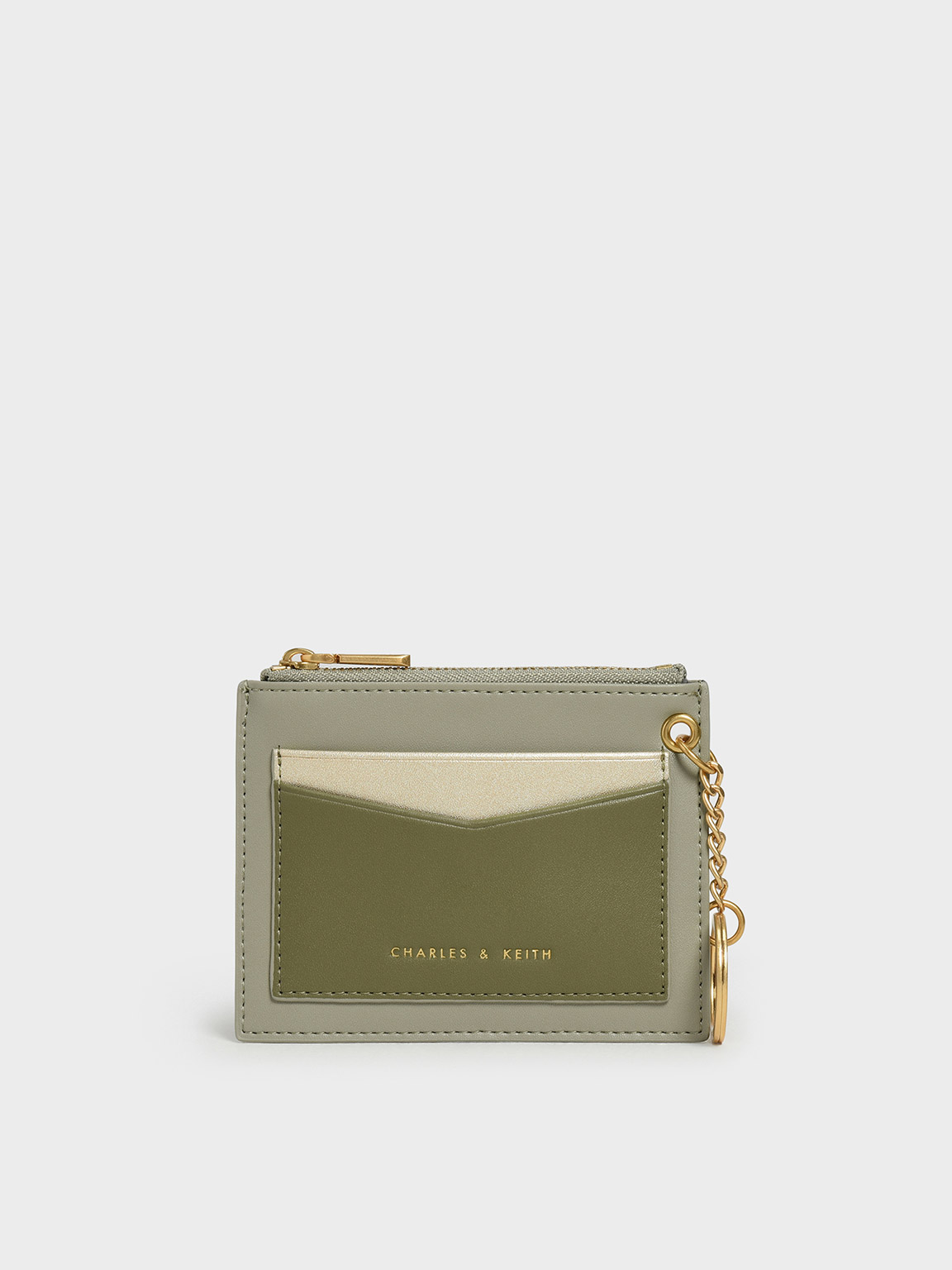 Sage Green Chain Link Card Holder - CHARLES & KEITH CA