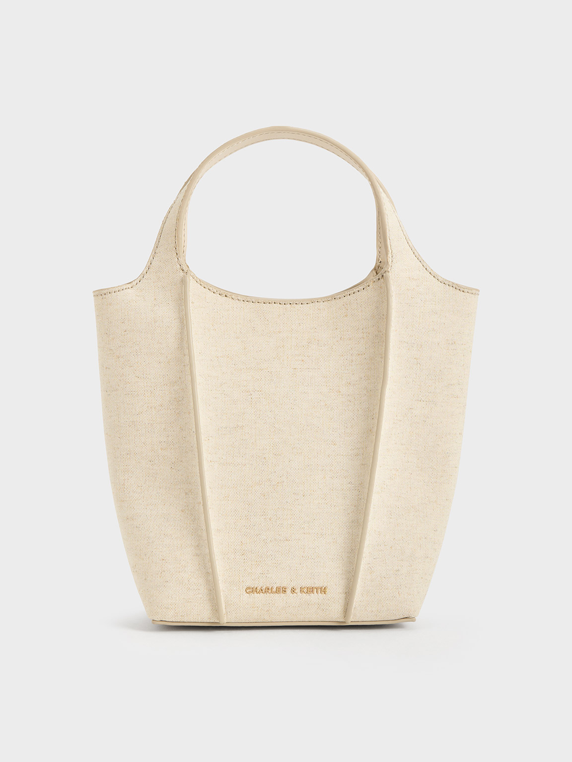 Shop Charles & Keith Arlys Linen Tote Bag In Beige
